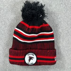 Atlanta Falcons Knit Hat Beanie New Era NFL Pom Pom On Field Red Black